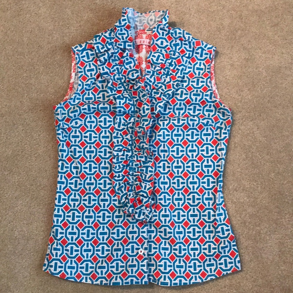 Sleeveless ruffle blouse